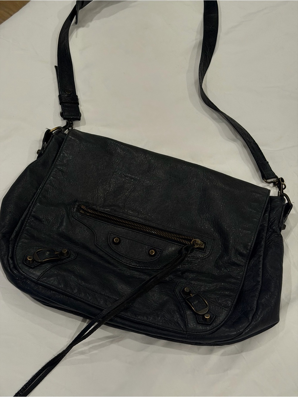 Balenciaga Black Leather Classic Crossbody Bag